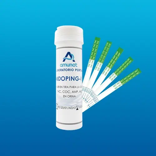 Tiras antidoping detección de 5 parámetros (THC, MET, AMP, COC, OPI) en orina